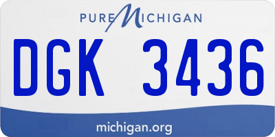 MI license plate DGK3436