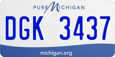MI license plate DGK3437