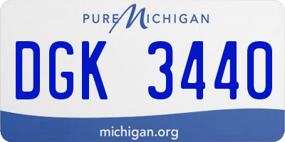 MI license plate DGK3440