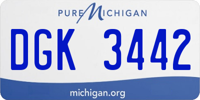 MI license plate DGK3442
