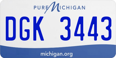 MI license plate DGK3443