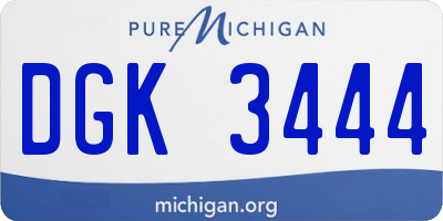 MI license plate DGK3444