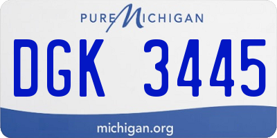 MI license plate DGK3445