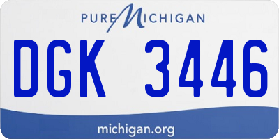 MI license plate DGK3446