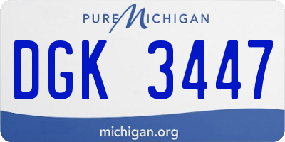 MI license plate DGK3447