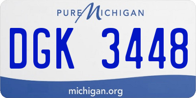 MI license plate DGK3448