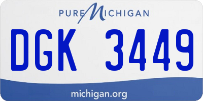 MI license plate DGK3449