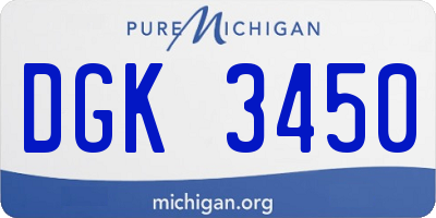 MI license plate DGK3450