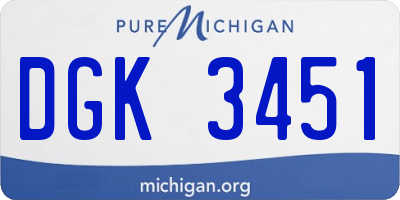 MI license plate DGK3451