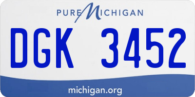 MI license plate DGK3452