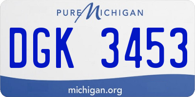 MI license plate DGK3453