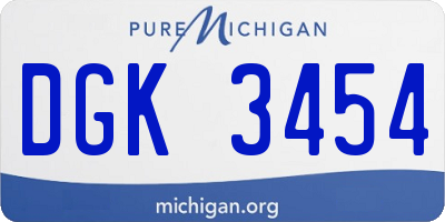 MI license plate DGK3454