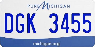 MI license plate DGK3455