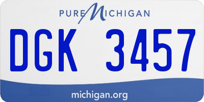 MI license plate DGK3457