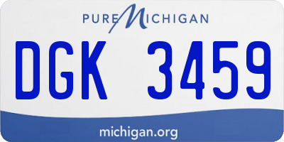 MI license plate DGK3459
