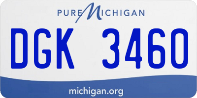 MI license plate DGK3460