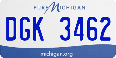 MI license plate DGK3462