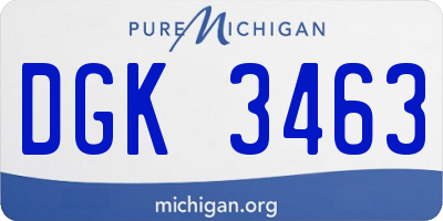 MI license plate DGK3463