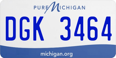 MI license plate DGK3464