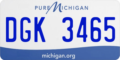 MI license plate DGK3465