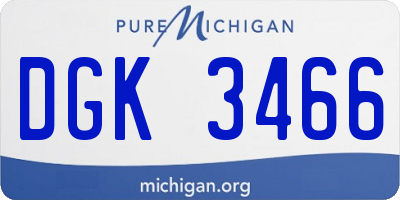 MI license plate DGK3466