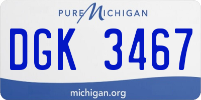 MI license plate DGK3467
