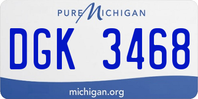 MI license plate DGK3468