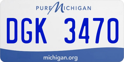MI license plate DGK3470