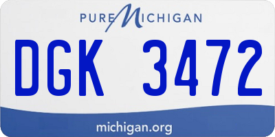 MI license plate DGK3472