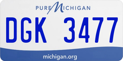 MI license plate DGK3477