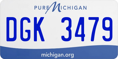 MI license plate DGK3479