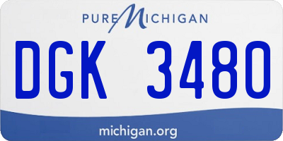 MI license plate DGK3480