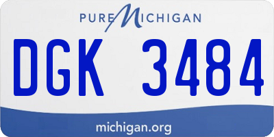 MI license plate DGK3484