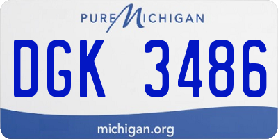 MI license plate DGK3486