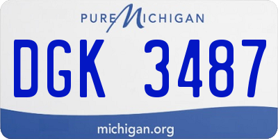 MI license plate DGK3487