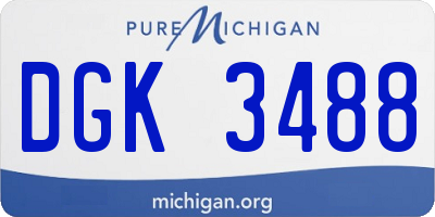 MI license plate DGK3488