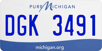 MI license plate DGK3491