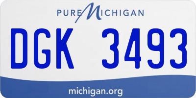 MI license plate DGK3493
