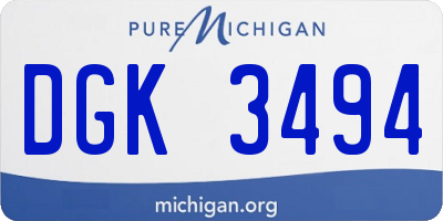 MI license plate DGK3494