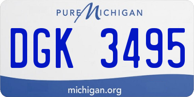 MI license plate DGK3495