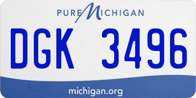 MI license plate DGK3496