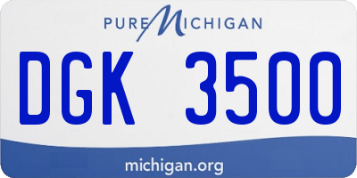 MI license plate DGK3500