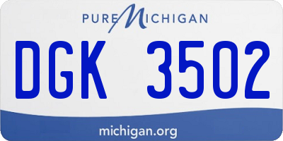 MI license plate DGK3502