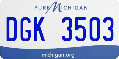 MI license plate DGK3503