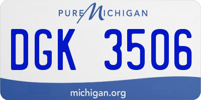 MI license plate DGK3506