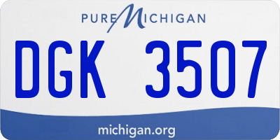 MI license plate DGK3507