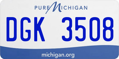 MI license plate DGK3508