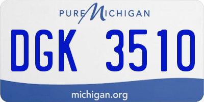 MI license plate DGK3510