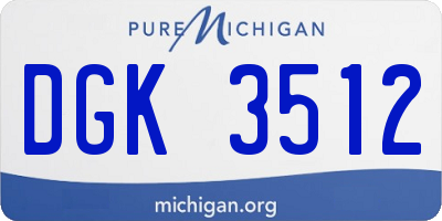 MI license plate DGK3512