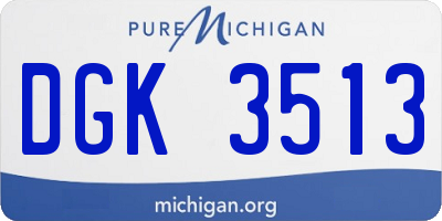 MI license plate DGK3513